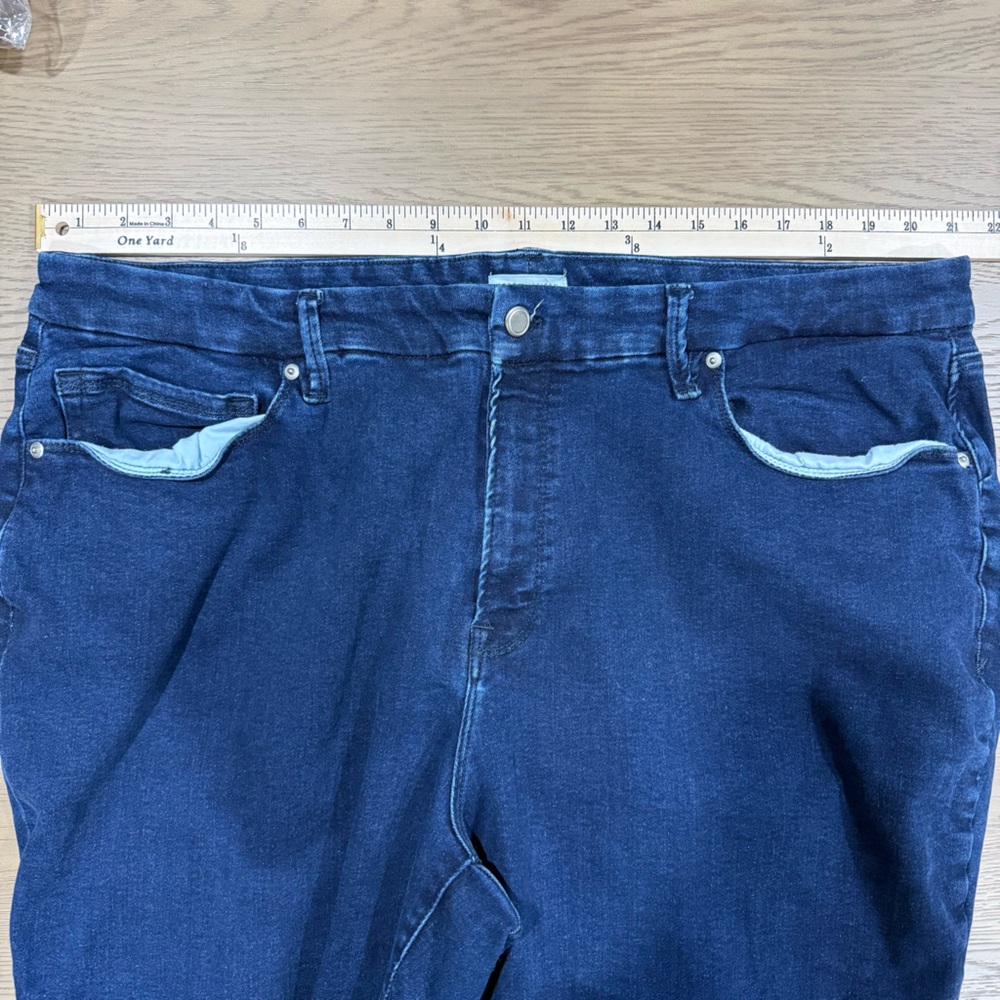 Good American High Rise Skinny Jeans Stretch Denim Cropped Ankle‎ Womens 20-26 - Picture 7 of 9